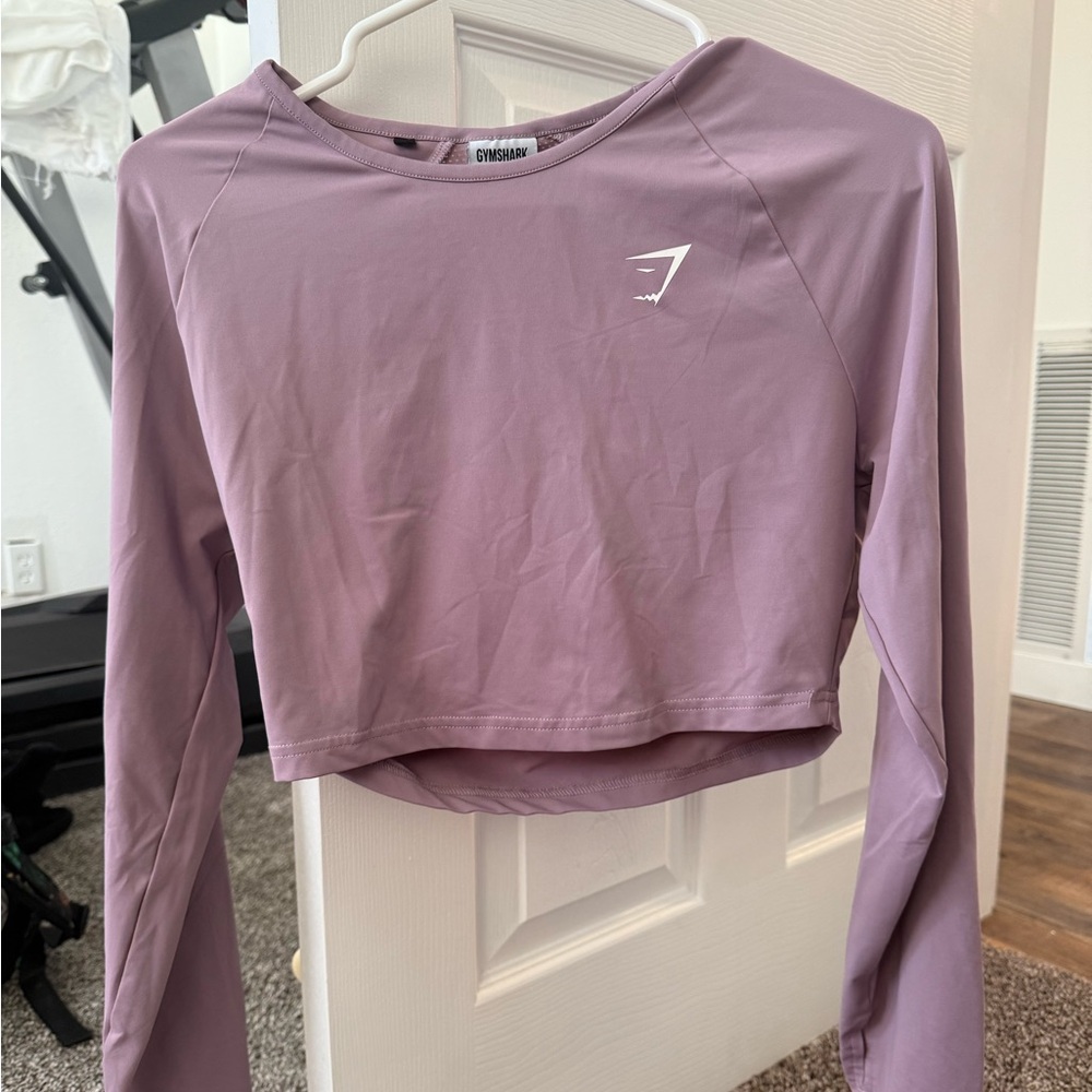Gymshark Women's Lavender Long Sleeve Crop Top